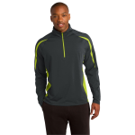 Sport-Tek Sport-Wick Stretch 1/2-Zip Colorblock Pullover.