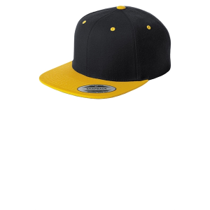 Sport-Tek Yupoong Flat Bill Snapback Cap.