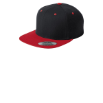 Sport-Tek Yupoong Flat Bill Snapback Cap.